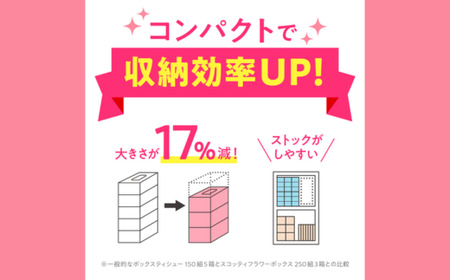 ティッシュ スコッティ フラワーボックス 250組 60箱 5箱×12ﾊﾟｯｸ
