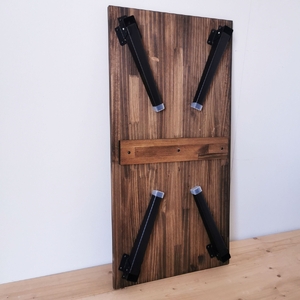 天然木 折りたたみ ローテーブル ダークブラウン 90×45cm 1台 完成品 [2491]