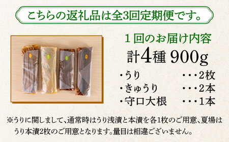 【全3回定期便】奈良漬 「琥珀漬」900g ご家庭用 詰め合わせ [ABAE025] 