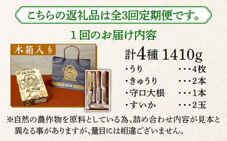 【全3回定期便】奈良漬 「琥珀漬」 木箱入り 1410g [ABAE052] 