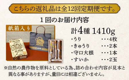 【全12回定期便】奈良漬 「琥珀漬」 木箱入り 1410g [ABAE054] 