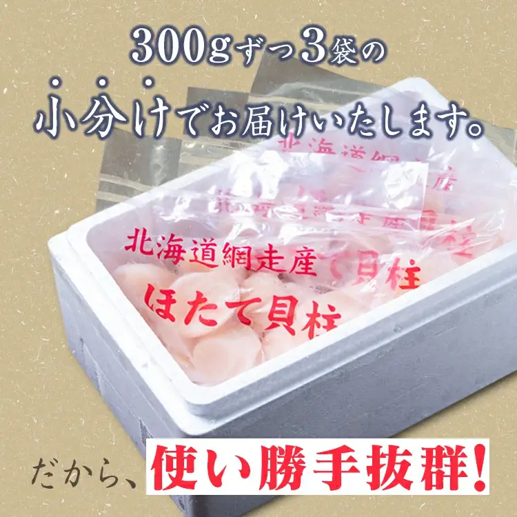 【定期便】全6回（隔月）＜網走前浜産＞無添加ホタテ貝柱【 900g (300g×3パック) 】 ABAI024 | ホタテ