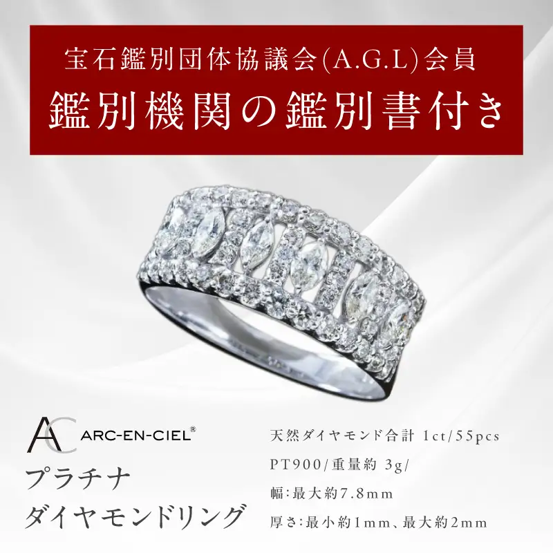 【高島屋選定品】プラチナダイヤモンド リング（ダイヤ合計 １ct）【鑑別書付き】