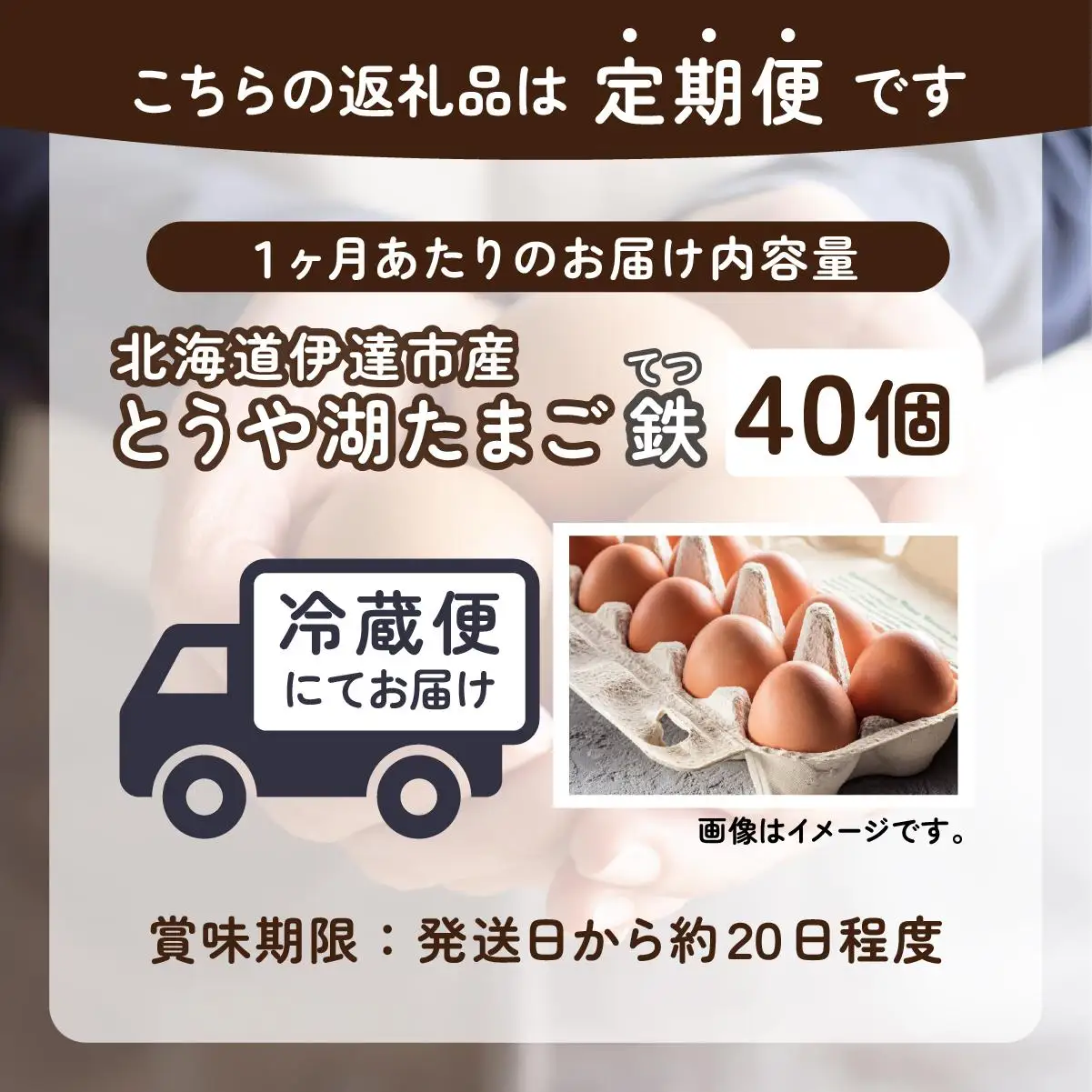 [5525-0921]【3ヵ月 定期便】 北海道 伊達市 とうや湖 卵 鉄  40個 入り たまご