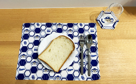 中日ドラゴンズコラボ　ランチョンマット・コースター2点セット(白) ドラゴンズ 瑞穂市 キッチン用品 キッチン 日用品 