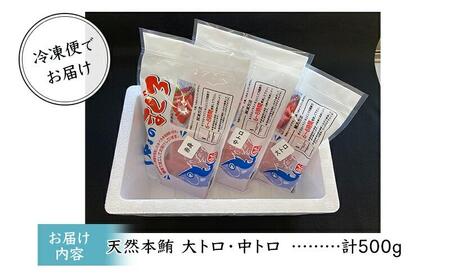 【天然】本まぐろ　大トロ・中トロ・赤身セット 500g 鮪 本鮪 本マグロ マグロ 刺身 刺し身 海鮮 サク 海の幸◆