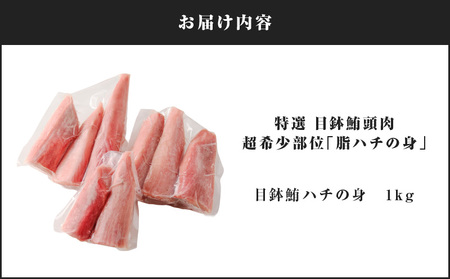 特選 目鉢鮪 頭肉 超希少部位 「 脂ハチの身 」 M081-001 冷凍 マグロ