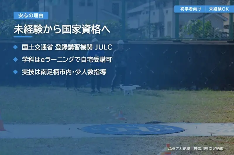 【 初学者向け 】国家資格 無人航空機操縦士講習（ドローン・マルチコプター）：二等無人航空機操縦士（基本）【 習い事 資格 利用券 神奈川県 南足柄市 】