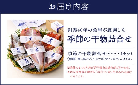149-1 創業40年 の 魚屋 が 厳選 した 季節 の 干物 詰合せ KN025-005 魚 加工食品