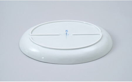 有田焼 白抜藍彩ペア楕円皿【中山陶和堂】食器 うつわ 器 磁器 陶磁器 2枚 セット ペア 皿 楕円皿 手描き ワンプレート カレー パスタ A45-320
