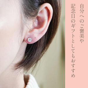 プラチナ　ダイヤ　ピアス　片耳0.5ct×2　管理番号686449　×1ペア 218-003