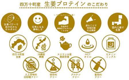 四万十町産生姜をたっぷり使用！クラファン291%達成の生姜プロテイン 1袋(300g） しょうが しょうがプロテイン 加工食品 プロテイン 健康食品 美容 ダイエット体づくり 筋トレ タンパク質 ／Org-A04