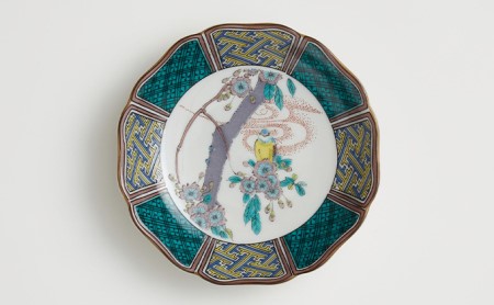 九谷焼　4.2号皿揃　花鳥絵変り（5枚セット） a01 民芸品 工芸品 お皿 豆皿 