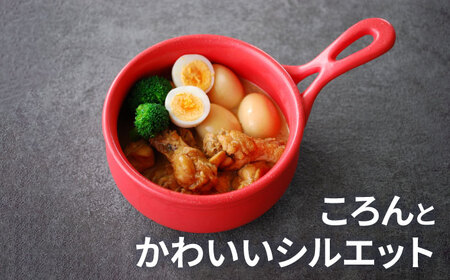 【美濃焼】セラキッチン片手鍋13cm＆21cmセット（レッド）【クリヤマ】キッチン用品 調理器具 なべ ミルクパン グリルパン 料理 おかず スープ シンプル かわいい おしゃれ レッド 赤 陶器 美濃焼 日本製 送料無料 [MGE015]