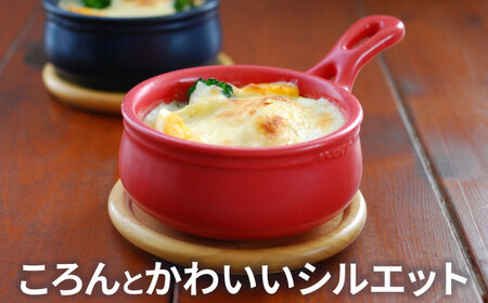 【美濃焼】セラキッチン片手鍋13cm2個セット（レッド）【クリヤマ】キッチン用品 調理器具 なべ ミルクパン グリルパン 料理 おかず スープ シンプル かわいい おしゃれ レッド 赤 陶器 美濃焼 日本製 送料無料 [MGE017]