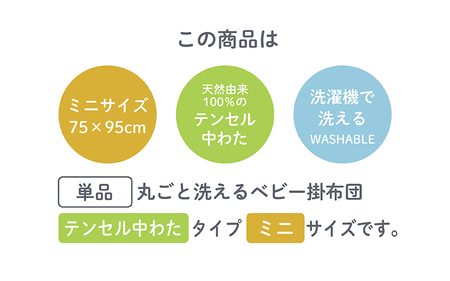洗濯機で洗えるベビー掛布団 ミニサイズ 75×95cm