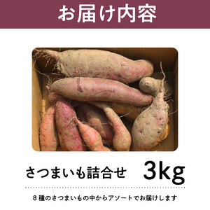 芋ガチャ訳あり 熟成さつまいも3kg_【訳あり】久留米市産 さつまいも 3kg 芋 ガチャ 栽培期間中農薬不使用 熟成 甘い 美味しい おやつ スイーツ バラエティ 紅はるか シルクスイート 国産 常温発送 国産 九州 福岡県 久留米市 お取り寄せ お取り寄せグルメ 送料無料 〔Gx052〕