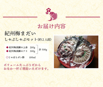 岩谷水産 紀州梅まだい しゃぶしゃぶセット（じゃばらポン酢付き） /  鯛 真鯛 鯛しゃぶ 梅真鯛 魚貝 海鮮 【iws205】