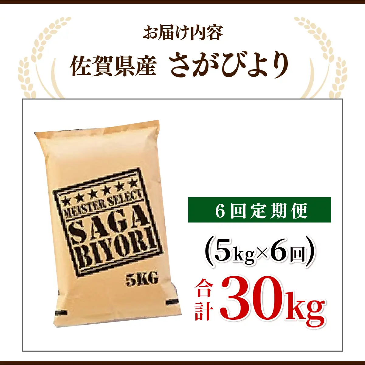 さがびより 白米 5kg×6回
