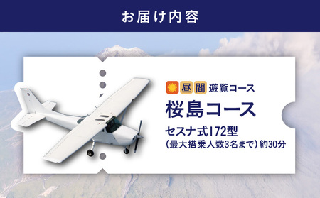 【 昼間 遊覧飛行 】 桜島コース セスナ式172型（大人3名まで） K222-FT001