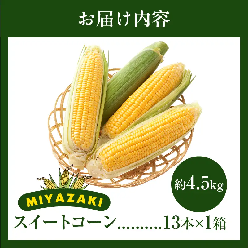 先行予約≪期間限定≫みやざきフレッシュスイートコーン(約4.5kg) とうもろこし 野菜 旬 おやつ 国産_T015-0045