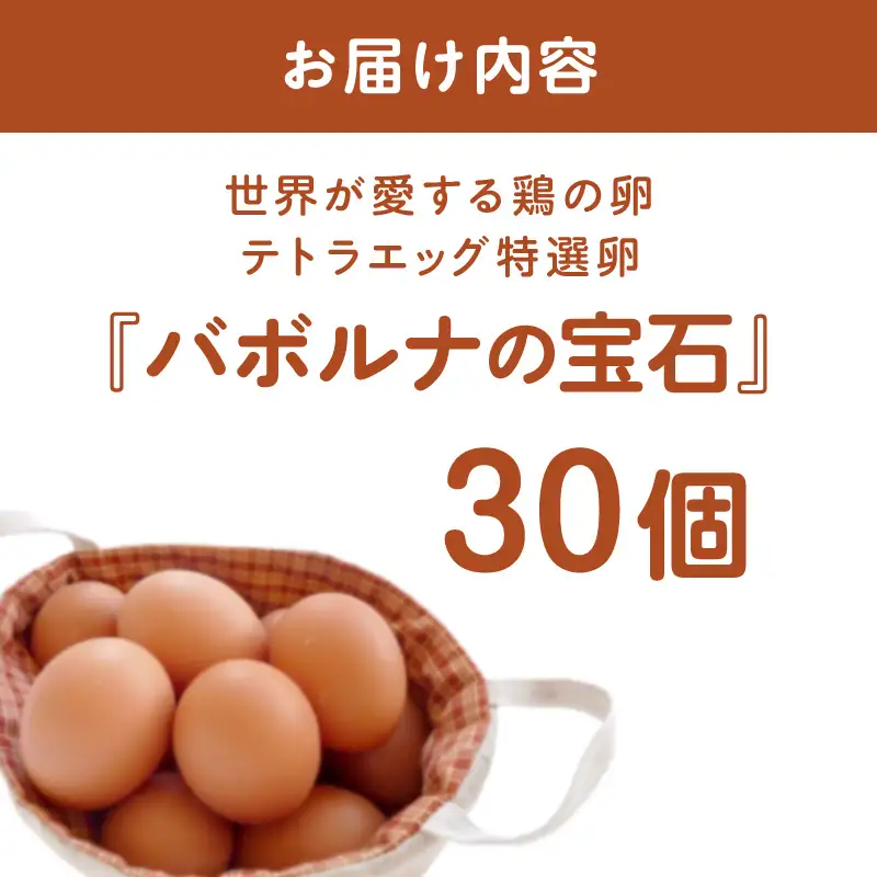テトラエッグ特選卵『バボルナの宝石』30個入【A-807】