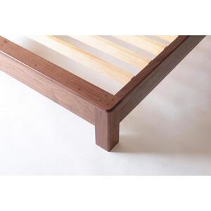 旭川家具 MUKU工房オリジナル ムク ベッド シングル ウォールナット 【 国産 無垢 インテリア 木製 ナチュラル すのこ シングルベッド ベッドフレーム 寝室 北海道 】 _02930