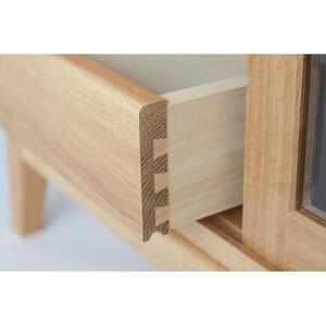 旭川家具 MUKU工房オリジナル ムク キャビネット ナラ 【 国産 無垢 インテリア 木製 収納 ナチュラル キャビネット チェスト リビング ダイニング 北海道 】 _03234