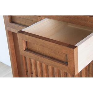 旭川家具 山室家具製作所 民芸家具 北の匠(H) No.1 水屋 150 ナラ 【 国産 無垢 インテリア 木製 収納 民芸 ダイニングボード 食器棚 キッチンボード ダイニング キッチン 北海道 】 _03243