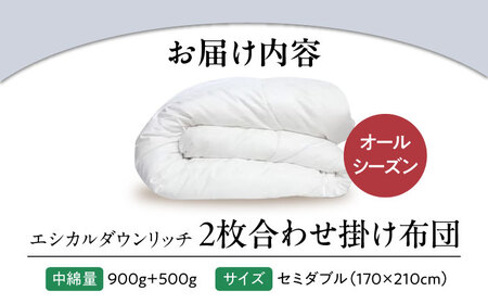 洗える 人工羽毛 2枚合わせ 掛け布団 セミダブル エシカルダウンリッチ[BAAK054]掛け布団