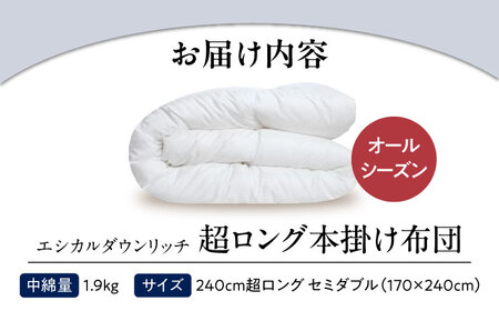 洗える 人工羽毛 240cm超ロング 掛け布団 セミダブル [BAAK094]掛け布団