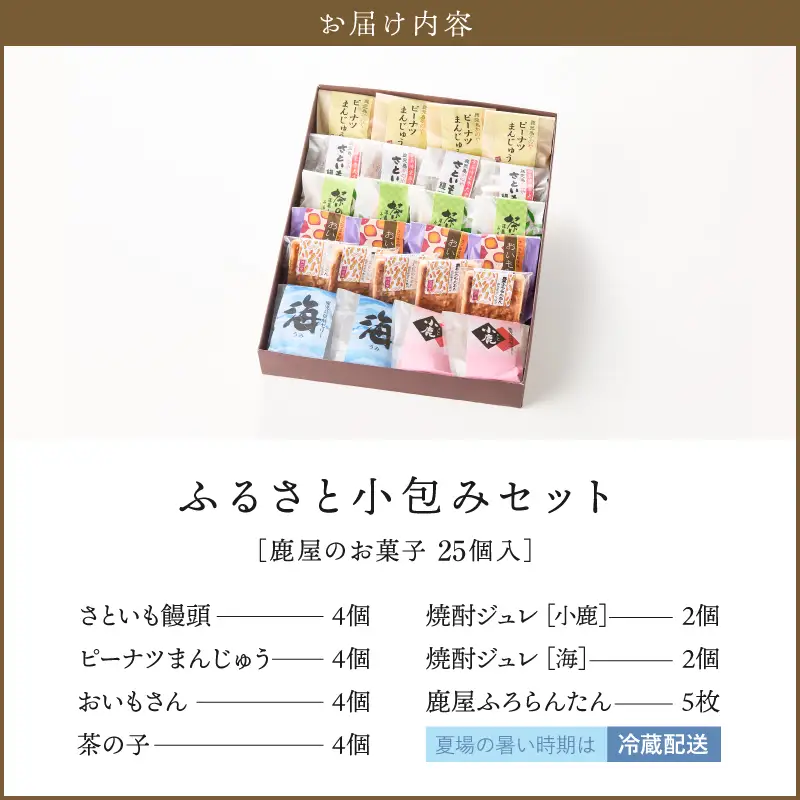 1681 ふるさと小包みセット（鹿屋のお菓子25個入） KN017-001 菓子