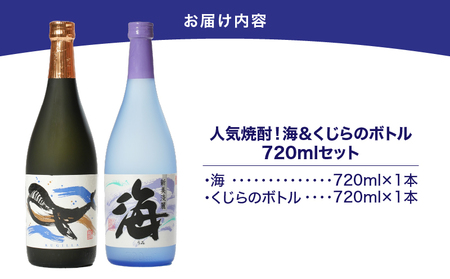 【 超特急便 】1792 人気 焼酎！海 & くじら の ボトル 720ml セット（ 合計2本 ） KN043-001-02 酒 焼酎 スピード配送 最短 すぐ届く お急ぎ