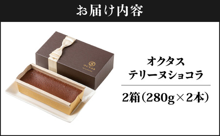 2027 オクタス テリーヌ ショコラ 2箱（ 280g × 2本 ） KN021-026-02 菓子 チョコレート ケーキ