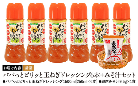 2008 パパっとピリッと玉ねぎ ドレッシング 6本＋ みそ汁 セット KN016-015 味噌汁 加工食品 調味料