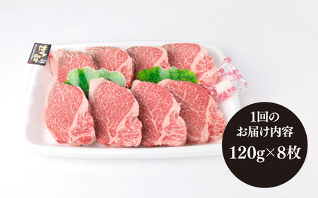 【全3回定期便】【厚切ヒレステーキ】120g×8枚 A4ランク 博多和牛 糸島市/糸島ミートデリ工房 [ACA290]