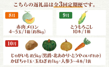 【全3回定期便】【先行予約】旬の恵み 3品目 [AJAH003] 野菜 定期便