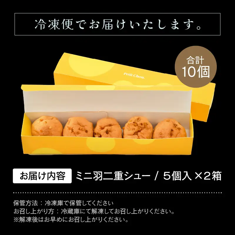 福井の銘菓を洋菓子で味わう 「ミニ羽二重シュー」 5個入り × 2箱セット [A-08202]