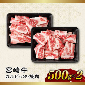 【令和8年6月発送】【訳あり】 宮崎牛 カルビ（ バラ ） 焼肉 1kg 【 肉 牛肉 焼肉 BBQ 焼き肉 焼くだけ おかず 簡単調理 】
