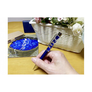 草津あおばなのハーバリウムボールペン(ブルー)