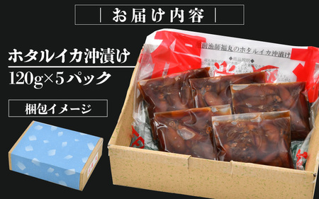 ホタルイカ沖漬け 120g × 5パック 福井の網元漁師「福丸」が厳選！ [e15-a008]