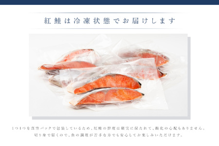 【毎月定期便】魚のプロの極切り! 紅鮭切身 半身 1kg以上＜2切れ×5パック 計10切れ＞全12回_魚のプロの極切り 個包装 小分け ロシア産 鮭 切り身 厚切り 甘 鮭 サケ シャケ しゃけ 冷凍 甘塩 魚 魚介 冷凍 定期便 魚介類 海鮮 一人暮らし セット おかず 絶品 人気 ヒロセ 北海道 釧路町 釧路超 特産品 _【配送不可地域：離島】【4009927】