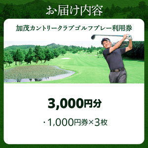 加茂カントリークラブゴルフプレー利用券（3,000円相当）017-01 ｜ ゴルフ