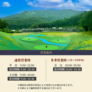 鐘山ゴルフセンター練習球券（300球券）