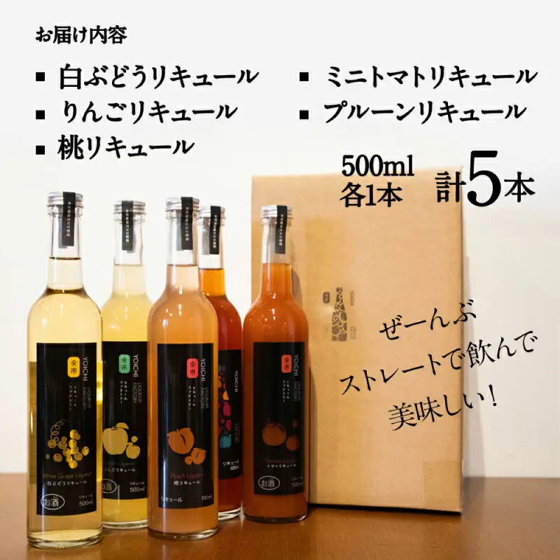 余市リキュールファクトリー　果物リキュール　5本セット_Y069-0002