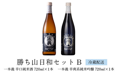 勝ち山日和セットB（一本義 辛口純米酒 720ml×1本 ＆ 一本義 辛爽系純米吟醸 720ml×1本） [A-008056]