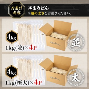 ＜訳あり＞ 半生うどん (極太・4kg) 本場 讃岐 香川県 麺 コシ 常温 【man162-F】【こんぴらや販売】