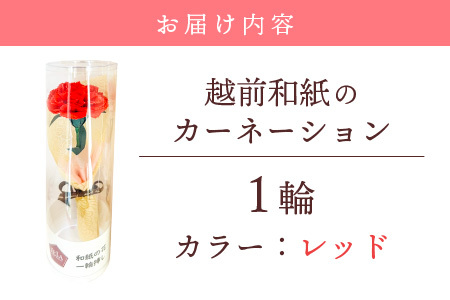 【母の日限定】母の日ギフト 越前和紙カーネーション 永遠の感謝  プレゼント  [e51-a004_01]【カラー赤】