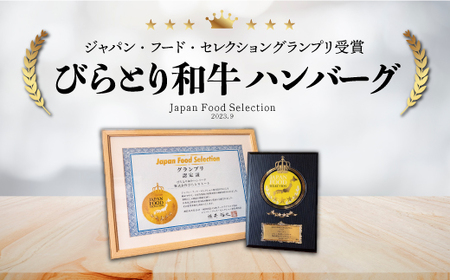 【ジャパン・フード・セレクショングランプリ受賞】びらとり和牛ハンバーグ180ｇ10枚　オリジナルソース付 BRTB028