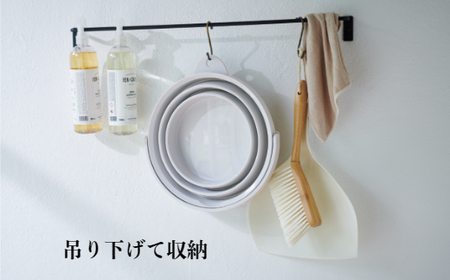 折りたためるバケツセット（グレー） - 災害時も遊び場も、つけ置き洗いもお手の物小さな頼れるパートナー！